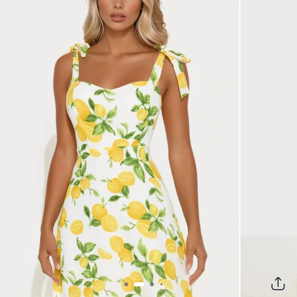 Fashion Nova Yellow and Green Halter Sundress Maxi - Picture 3 of 3